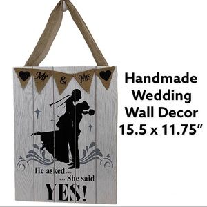 Wedding Sign Rustic Hanging Wall Decor Mr and Mrs Semi-Handmade Artwork